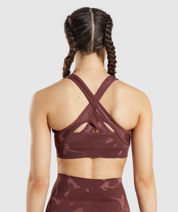 Damske Športové Podprsenky Gymshark Adapt Camo Seamless Ruzove Hnede | NM4802935